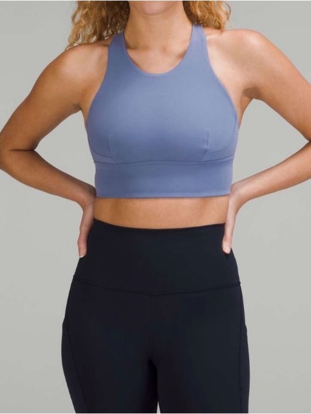 Lululemon wunder train longline Bra médium support cup utility Bluesize 4
